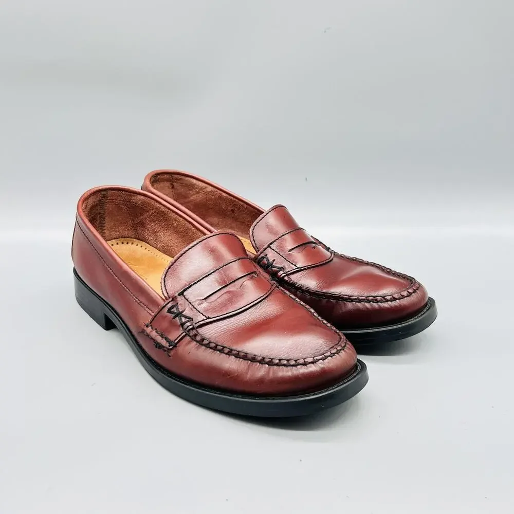Bass Shoes Women 8 Brown Leather Weejuns Katherine II Penny Loafer Flats Slip On